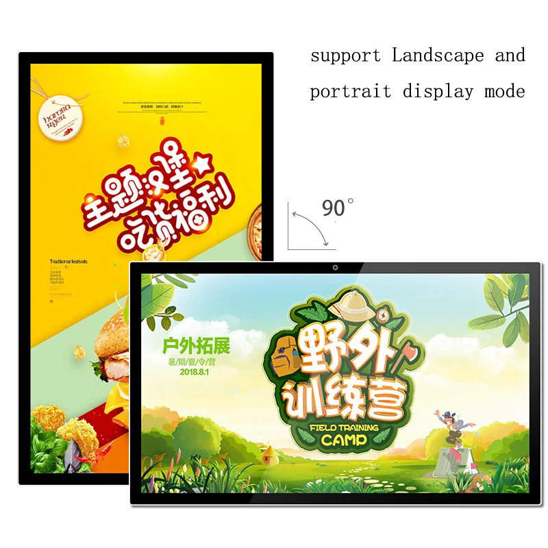 wall High bright 19' inch digital Lcd Advertising board panel with wireless WIFI 4G network management Android Win10 Linux OS