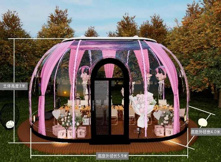 Camping Outdoor Transparent Oval Dining Bar Tent Wedding Event Party tent PC Transparent tent for sale