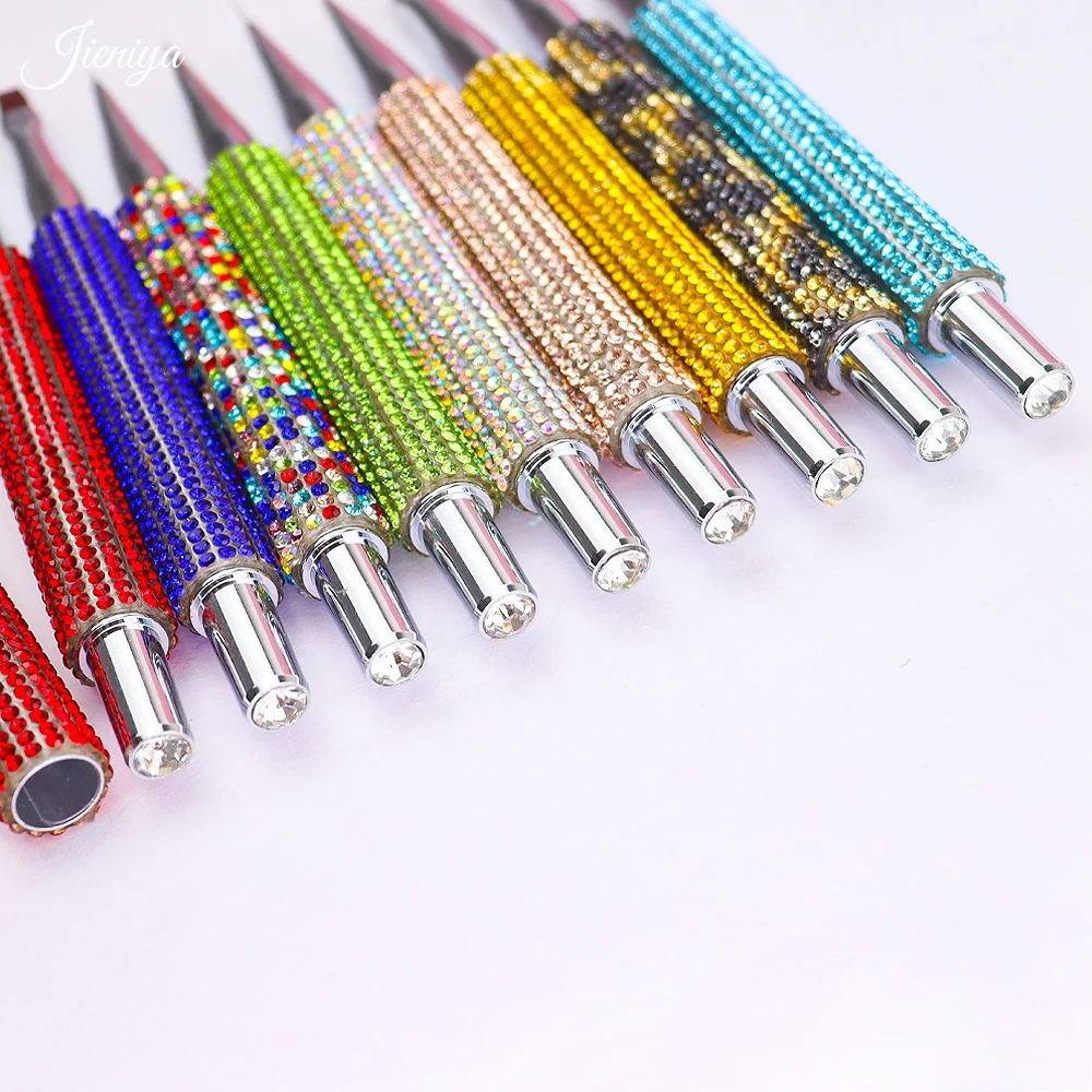 Display rack Various styles of customizable brush heads Fashion New Arrival Shiny Rhinestone decorated handle nail art brush