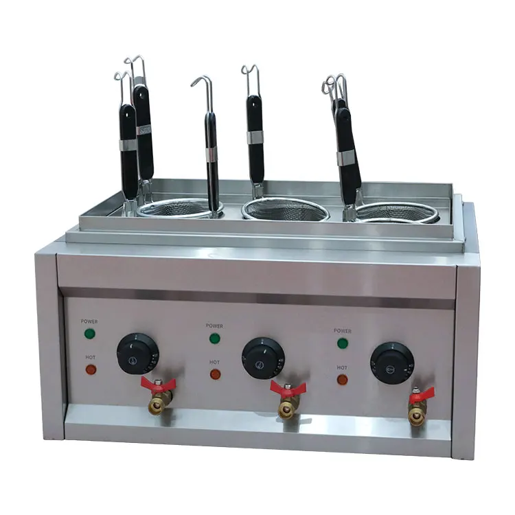 Lyroe Commercial Stainless Steel Electric Table Top Power Pasta 4/6 Basket Mesh Strainer Boiler Warmer Boiling Cooker