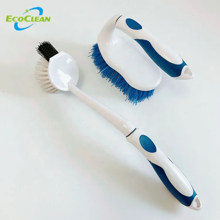EcoClean Factory BSCI Customized logo Comfort Grip scrub brush,  tile grout  brush,  floor and corner Scrubber Brush