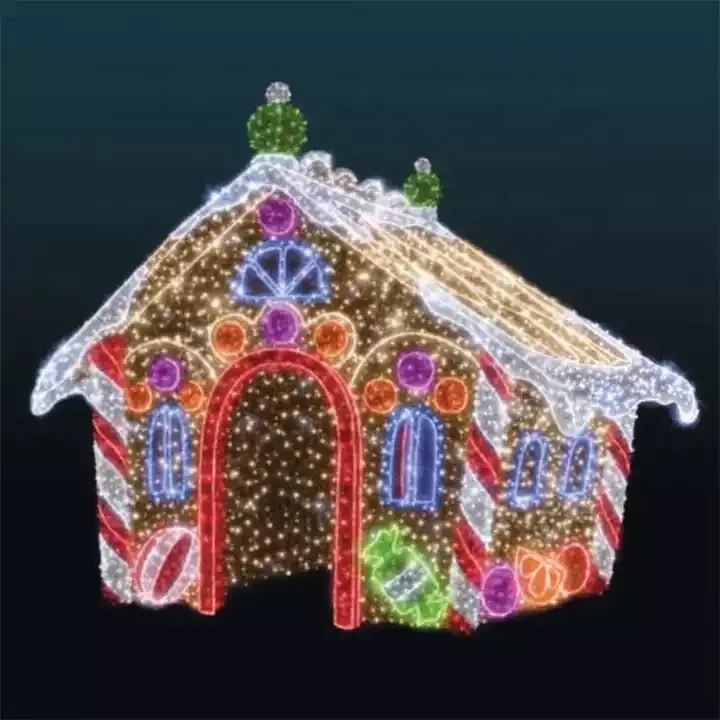 Christmas 3D Candy House Motif Lights for Christmas Lights Commercial Decoration