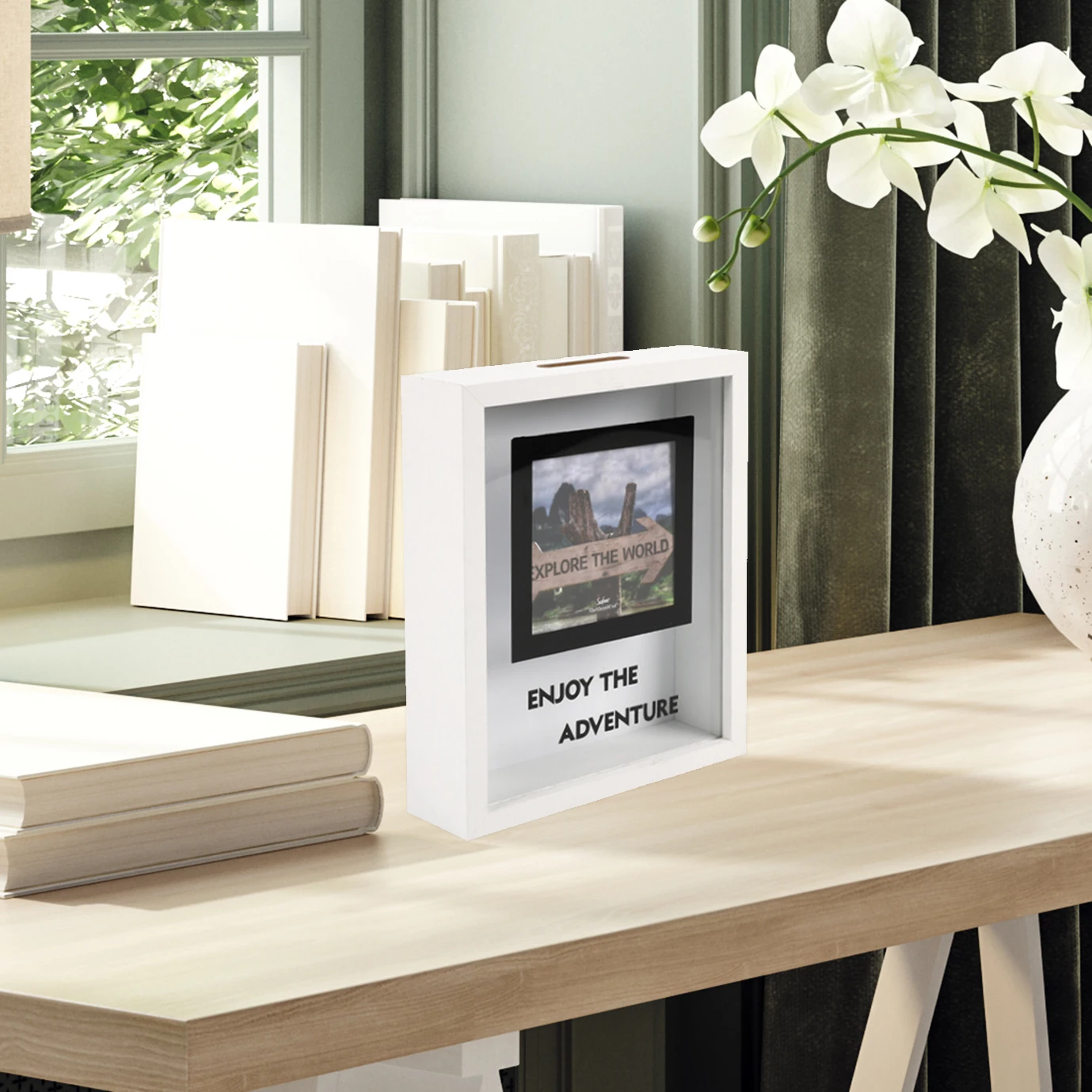 Tourism Sports Event Concert Ticket stub Custom Wooden Ticket Souvenir Frame with a 4x4inch Photo for Tourism Souvenir