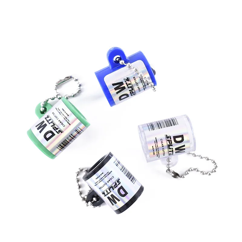 
High quality Plastic Round Cigar Cutter Smoking Cutters with key chain Tip Cutting Portable Lightly Smoke Accessories 