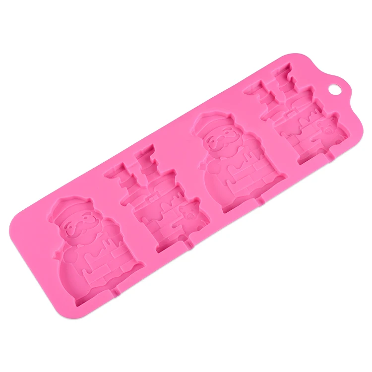 Food grade silicone Santa Claus lollipop mold candy chocolate moulds silicone cake molds