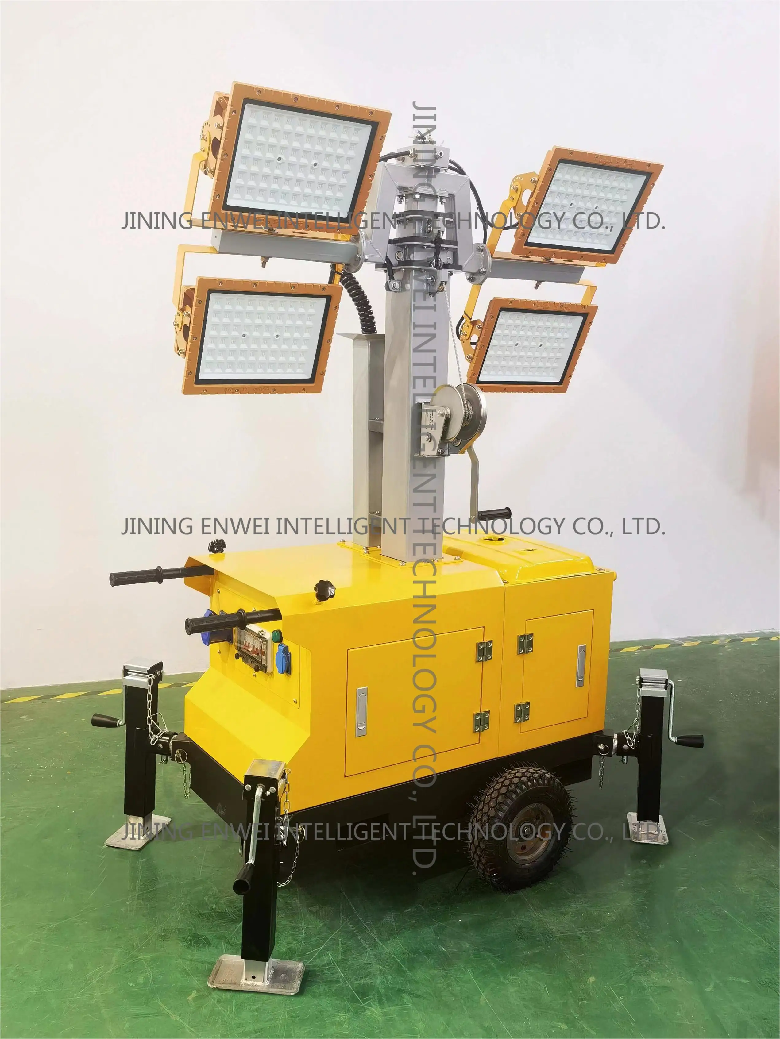 Truck mounted 7m manual mast gasoline engine mobile light tower for sale