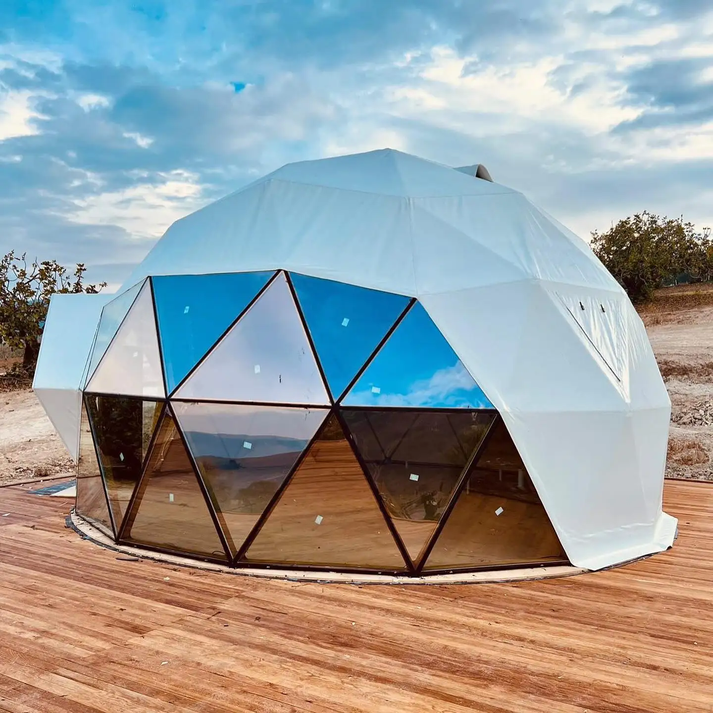 custom glamping tent design and manufacturing round pvc and glass geodesic  domos dome tent for living