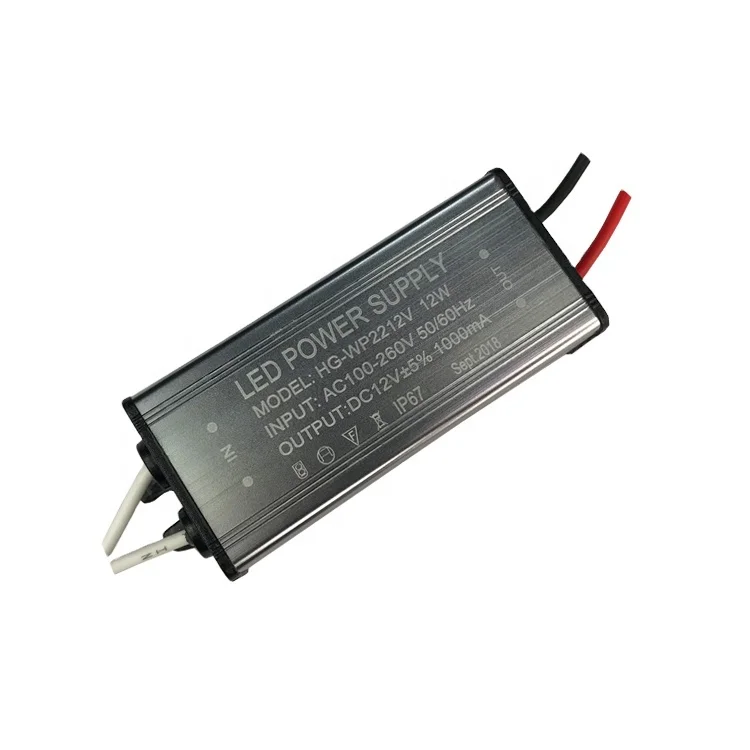 Small Power Supply for led mirror light lighting box IP67 AC100-260V to DC12V 1A 12W 1000mA