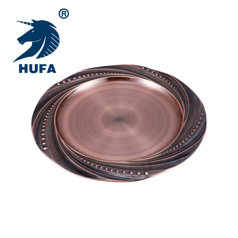 11 inch Metal pearl plate china round metal stainless steel serving plate food safety  uk dinner wedding silver charger plate