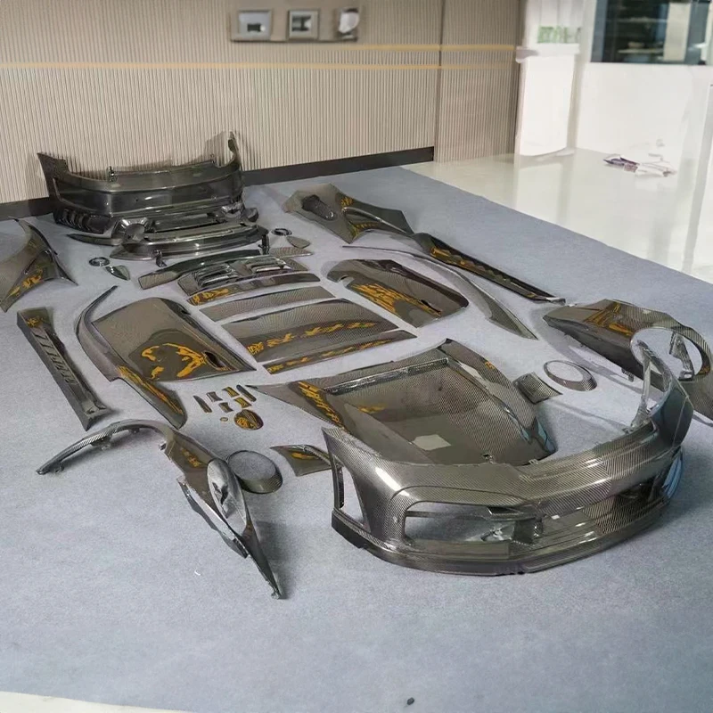 full set dry carbon fiber bodykit for Porsche 911 992 GTR body kit with hood bumper side skirt door wing