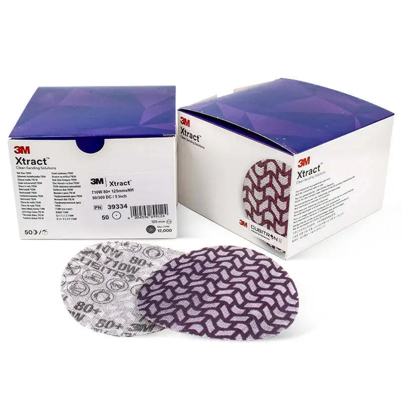 Xtraxt Purple Grid Disc Silicon Carbide 5inch Sanding Discs Flocking Sand Paper Disc for Polishing