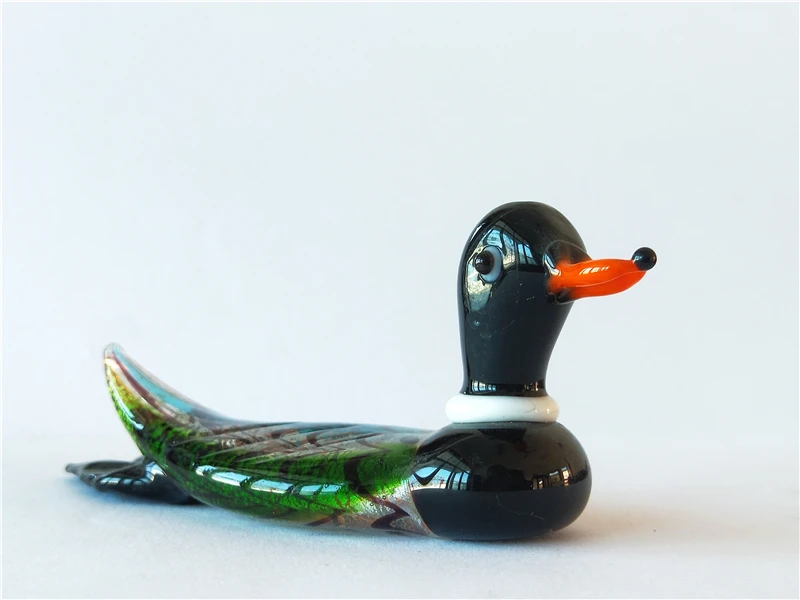 
Cute colorful handmade murano glass duck glass animal figurine 