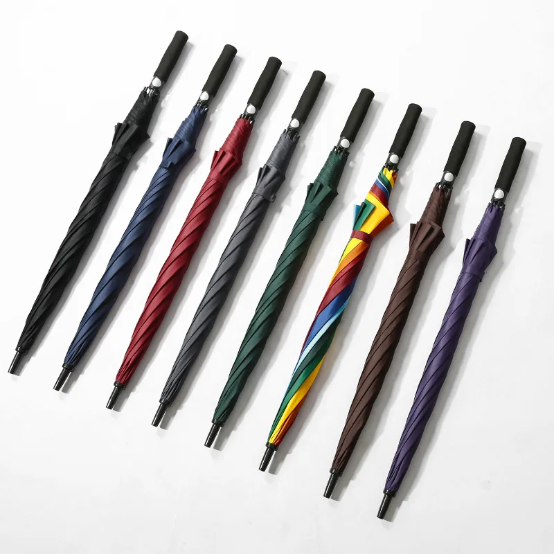 Wholesale custom automatic golf umbrella large size windproof promotional market cheap price rain umbrella with logo printing