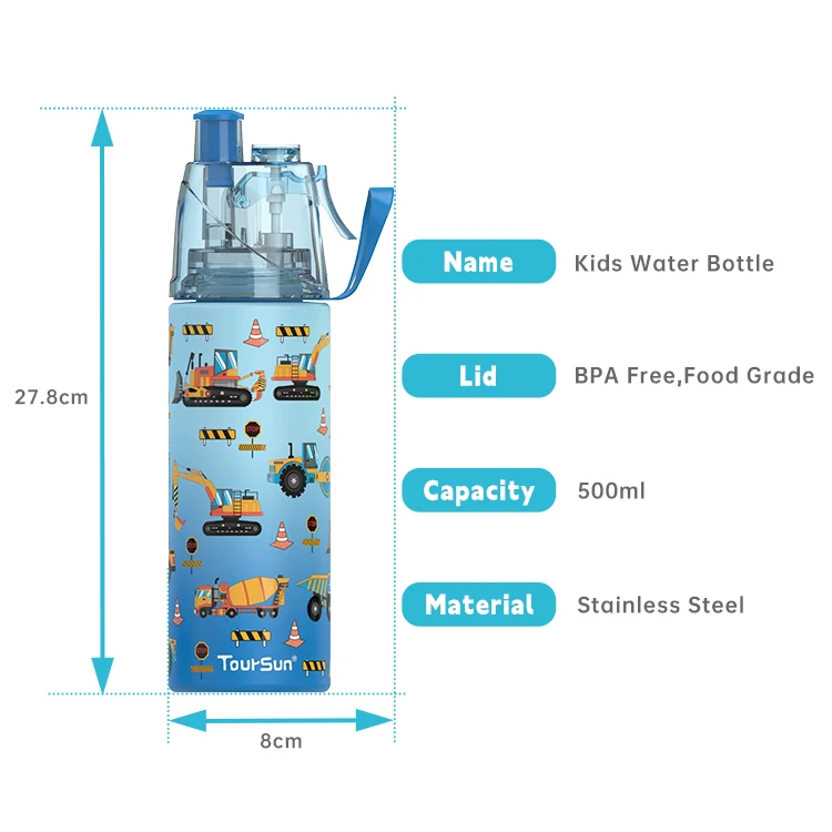 Hot sale bpa free stainless steel kids water bottle cute for school