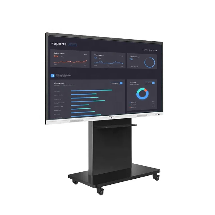 Interactive touch screen tablet electronic whiteboard for teaching and video conference display stand