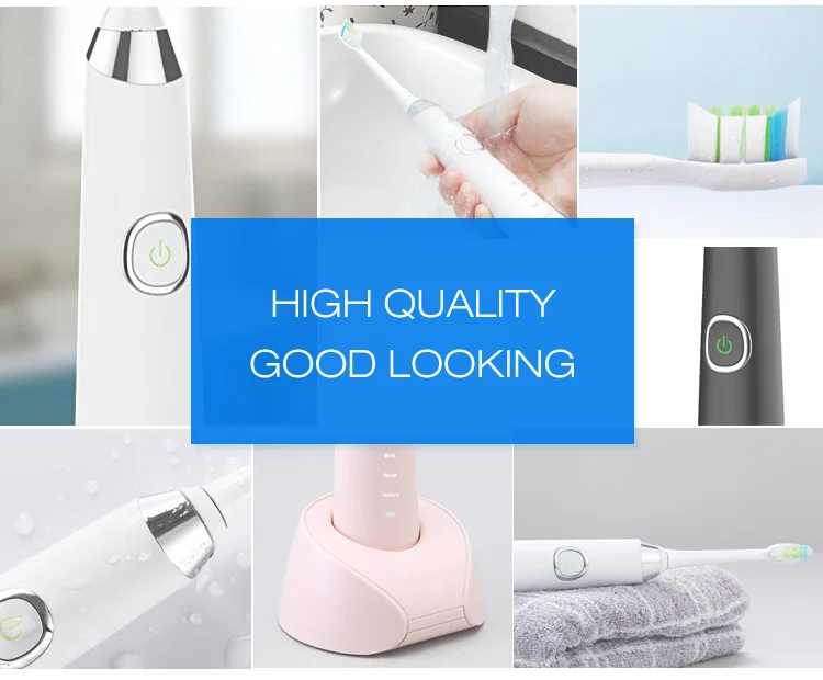 IPX7 Waterproof Food Grade PP Brush Head With DuPont Bristle sonic Electric Toothbrush rechargeable smart electric toothbrush