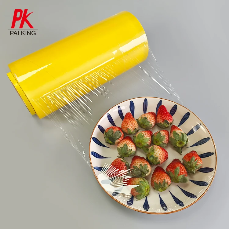 Pvc cling film for keeping food fresh plastic core paper roll pvc cling film food wrap