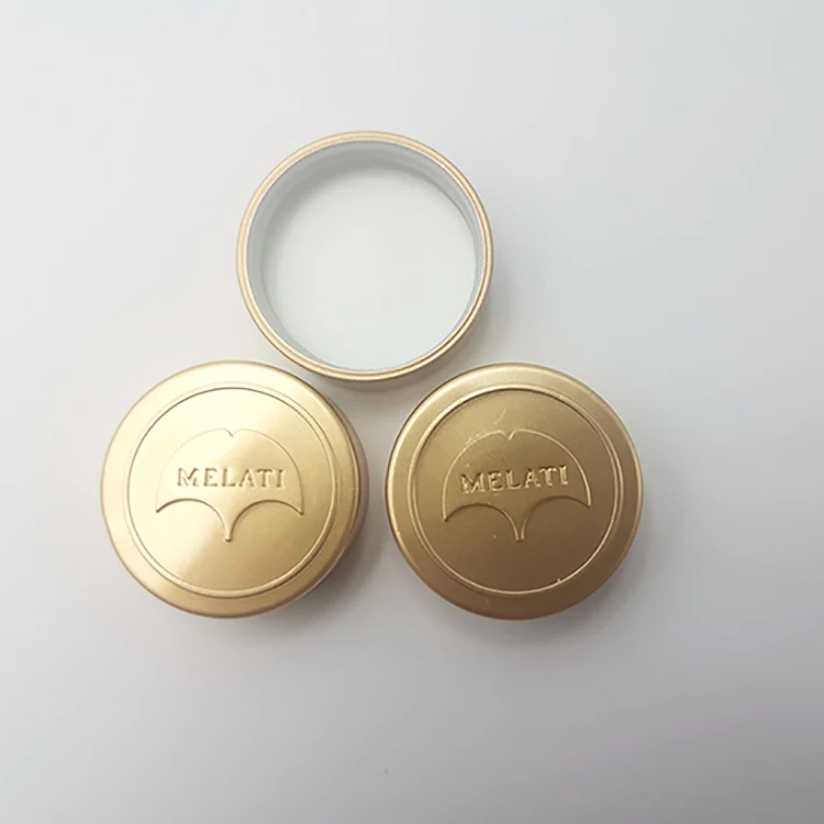 Gold/black/blue/sliver Aluminum cover for Screw type glass bottles with logo embossed caps.