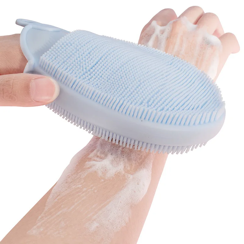 Silicone Dishwashing Face Brush Double-sided Durable Soft Massage Body Bath Brush Washing Gloves