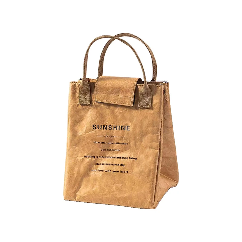 Custom Logo Printing Waterproof Coated Dupont Paper Shopping Tote Bags
