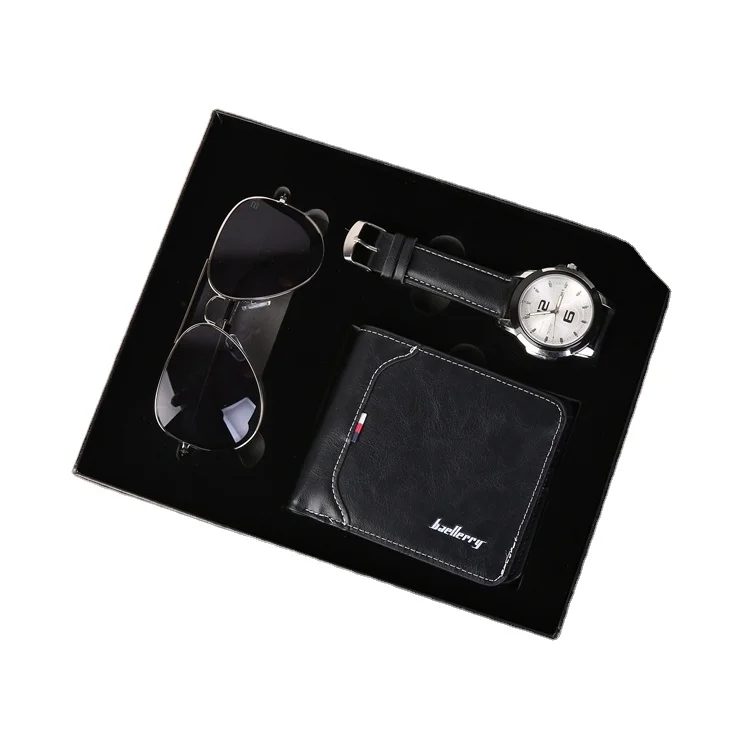 Прямая поставка, роскошные подарки на Рождество, часы, кошелек, солнцезащитные очки, набор, подарки для мужчин, подарок