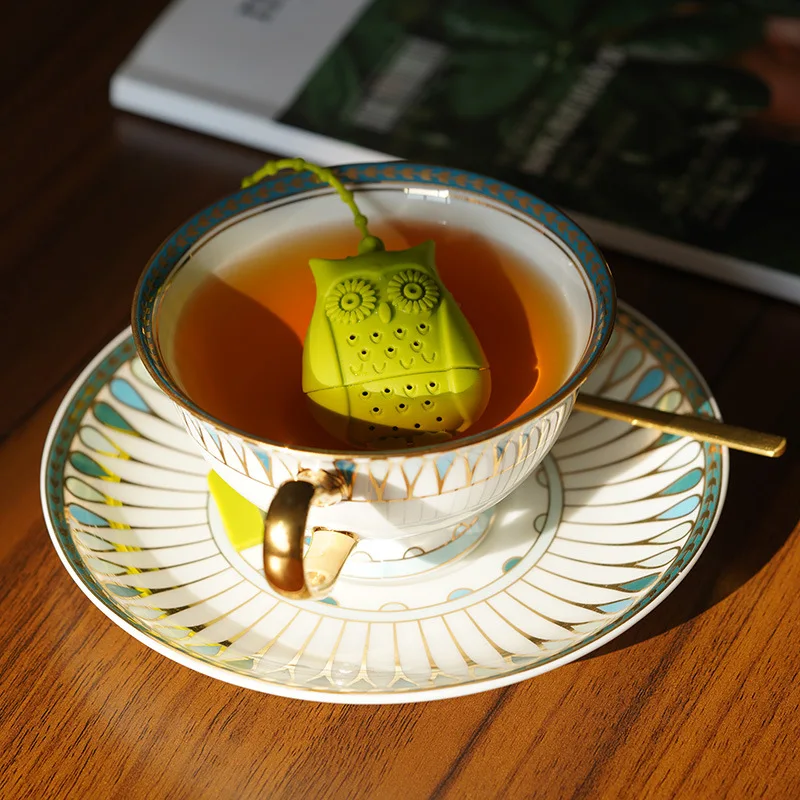 Custom BPA Free Silicone Reusable Mini Tea Strainer Animal shape Tea Infuser