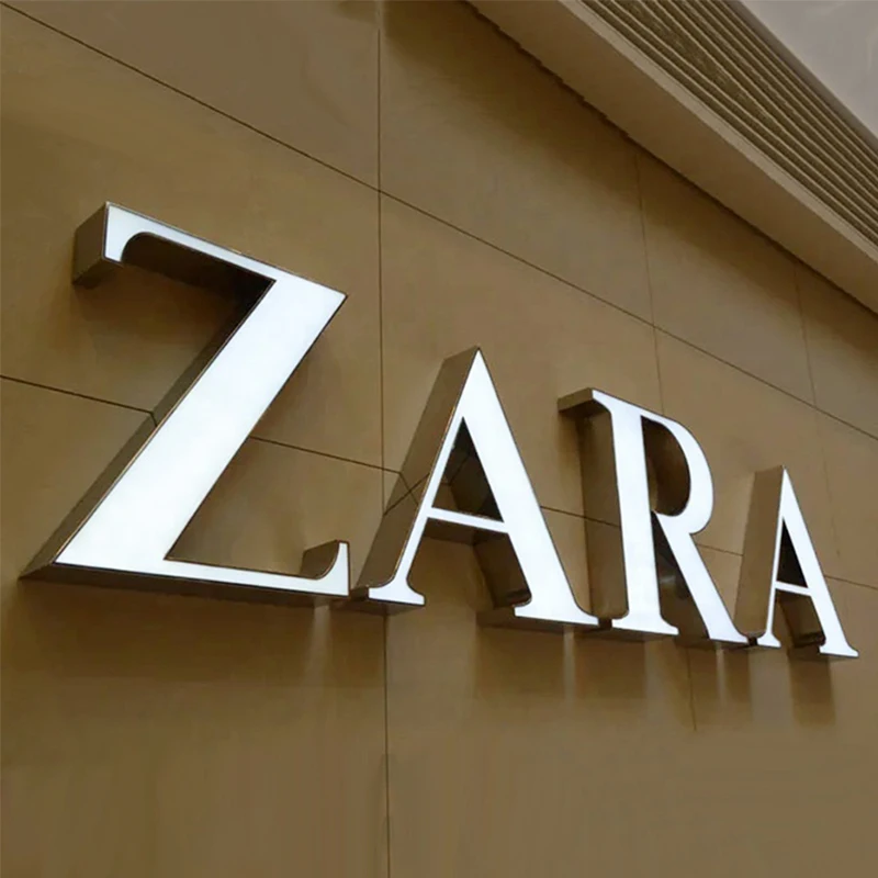 Outdoor 3d shop name illuminated logo designs led acrylic board letters sign