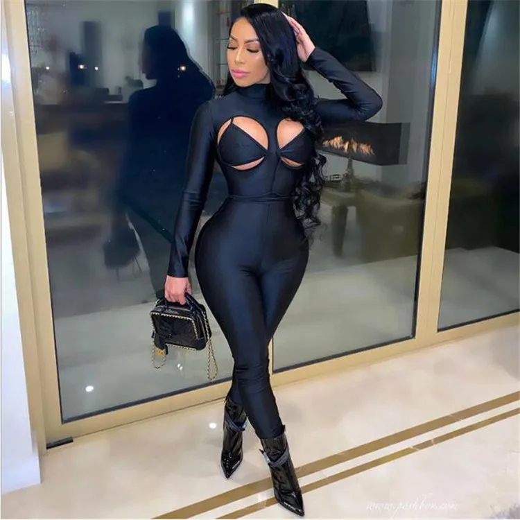 
Wholesale latest design update adult onesie bandage Jumpsuits women 2021 