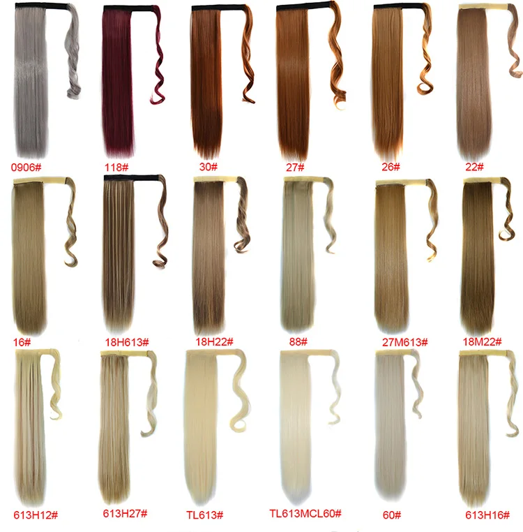 Fashion Wholesale Ombre Synthetic Ponytails Hair Extensions High Quality Curly Messy Wrap Around Ponytail Hairpiece for Women
