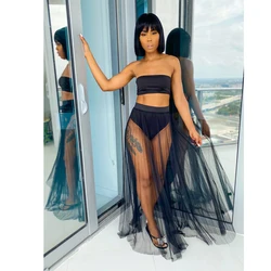 Bunny BN-80391 Swimwear Bikini Swimsuit Net Gauze Wrapped Breast Sexy Beachwear Two Piece Set