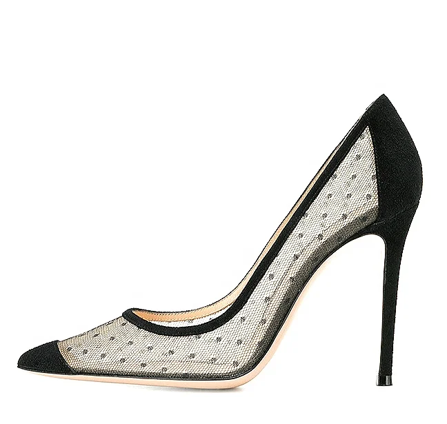
faux suede women high heels shoes for ladies mesh heels pumps elegant women footwear wholesale custom logo shoes 