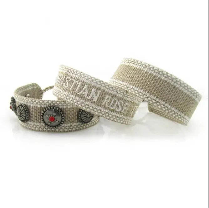 Custom Woven personalized Friendship Bracelets Women Embroidery Braided Handmade Rope Tassel christian Bracelet Christmas Gifts