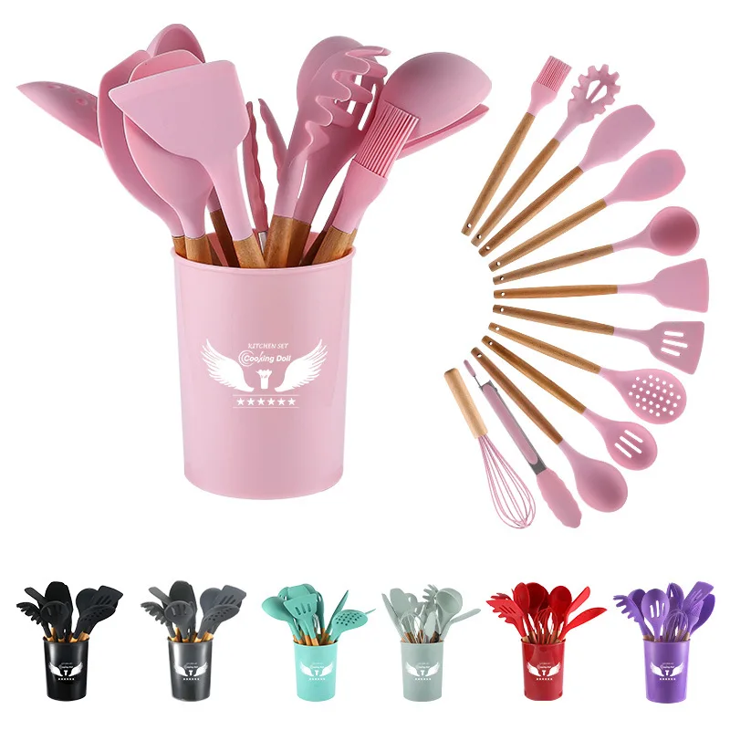 Home 12 piece a set Silicone cooking kitchen utensils set kitchen accessories