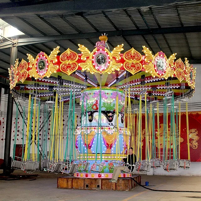 New Design Amusement Park Equipment Rides 36 Seat Kids Rotating Swing People Spinning Game Flying Chair YOYO Ride For Sale