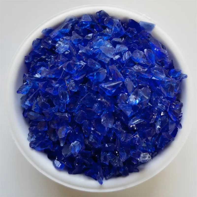 Crush fire Red glass chips Irregular broken glass sand beads stone for fire pit decoration