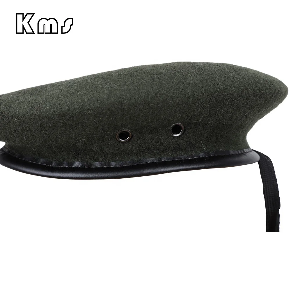KMS Customization Professional Factory Wholesale Hot Sale French Men 100% Wool Comfortable  Green Boina Francesa French Berets