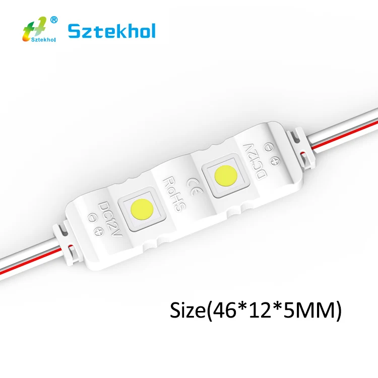 New DC12v RoHS Tekhol Led Module Smd Epistar 5050 Led Chip Led Backlight IP65 Waterproof PVC 120 Degree 2 Chips Mini Led Module