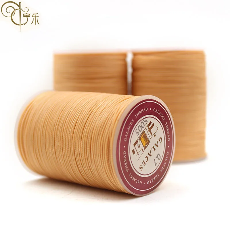 210d 0.6mm High Tenacity Polyester Sewing Pure Linen Waterproof Cored Round Wax Thread For Leather