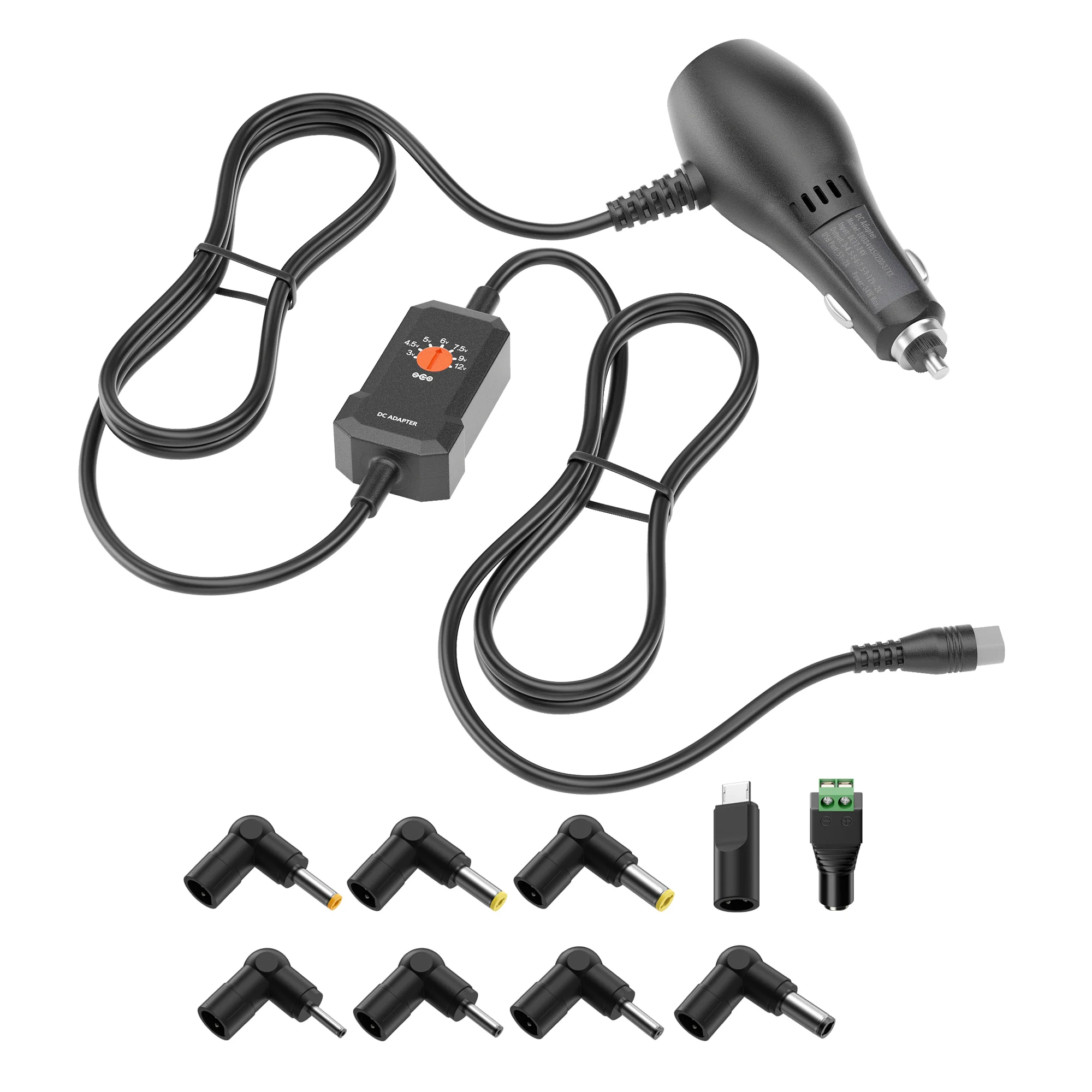 34W 12V 2A Car Charger for Portable DVD Player/Snailax Seat Cushion/GPS/Speaker  with 8 Connector
