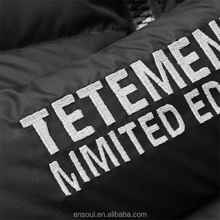 OEM Fashion windproof down quilted winter custom embroidered logo bubble puffer jacket for mens