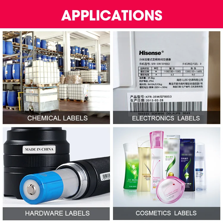 Thermal Bopp Barcode Paper Label Thermal Paper 60*40* 500 Pieces Removable White PP Transparent Sticker Thermal Label Paper