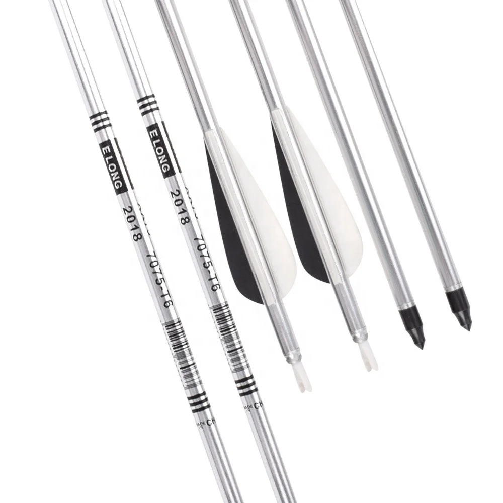 Aluminum Arrow Plastic Vane Archery Arrow For Coumpound Bow