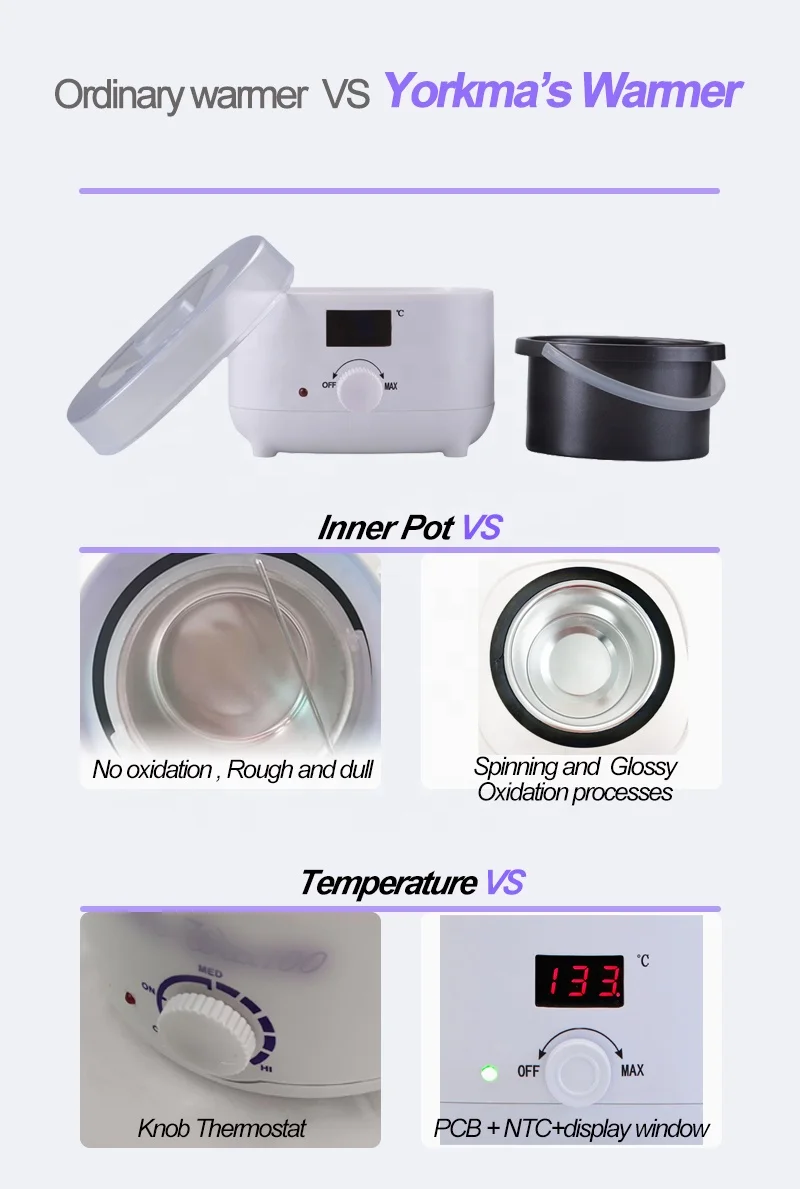 Wax Warmer Portable Wax Pot Heater Melting Sugar/Hard/Paraffin Wax Epilator Machine for hair removal  Easy Clean Touch Control