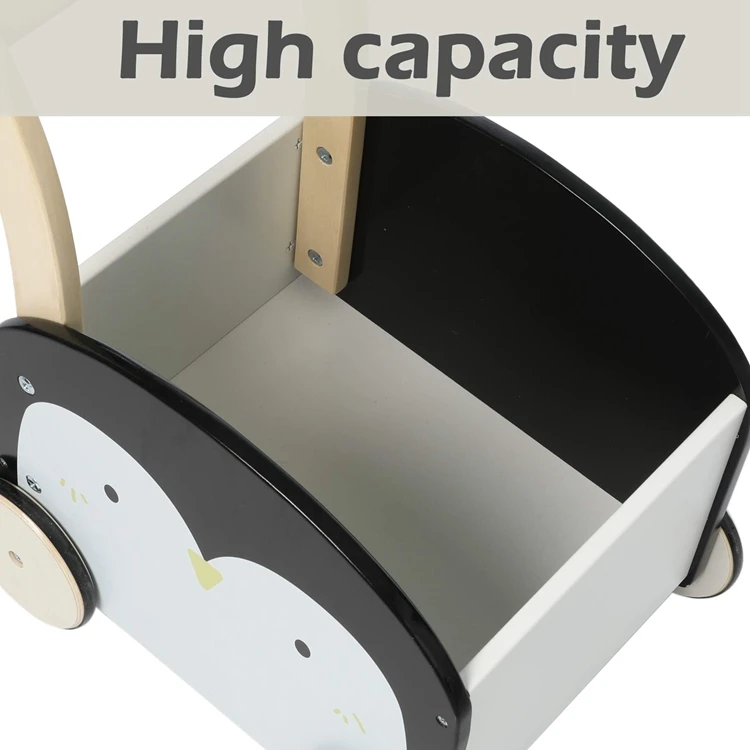 Children 2-in-1 Baby Learning Walker Wooden Strollers Doll Pram Baby Walker Wooden Push Learning Walker