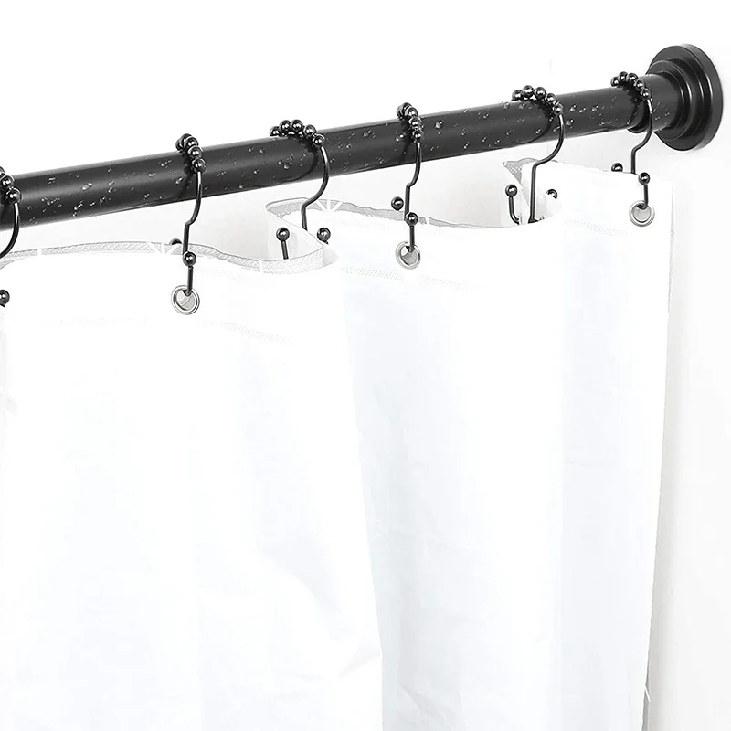 Custom Spring Tension Bathroom Roman Poles Pipe Window Iron Extendable Curtain Spacers Spa Rod