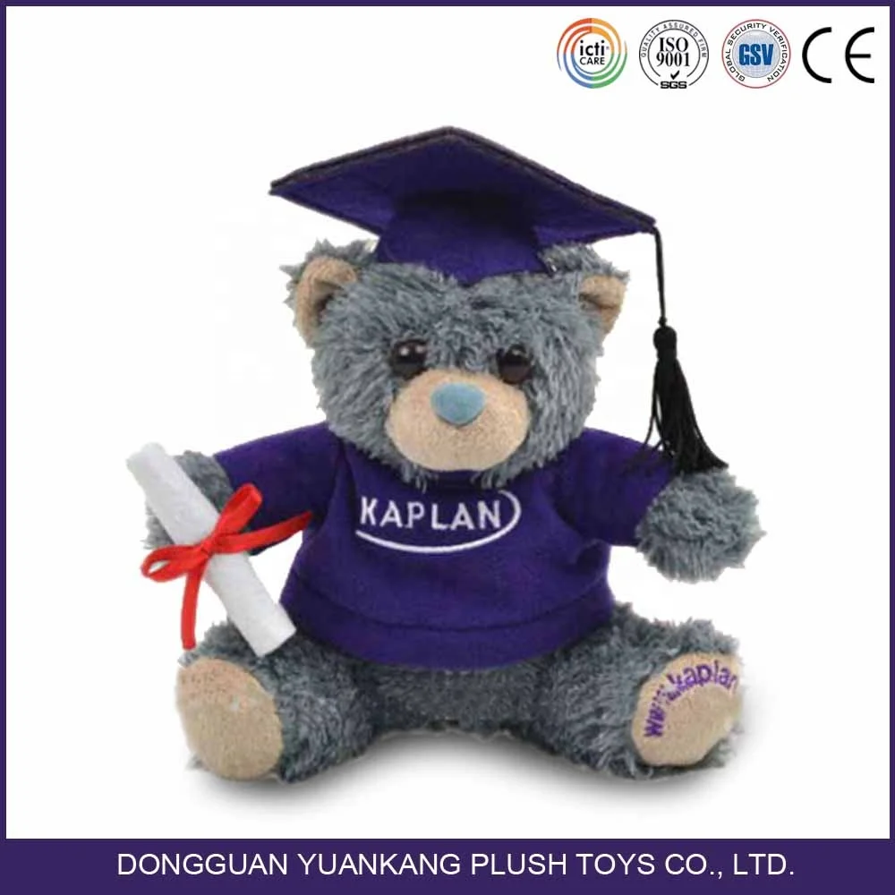 Ceremony Gifts Stuffed Uniform Bear Graduation Teddy Bear Plush Doll Toy With Glasses