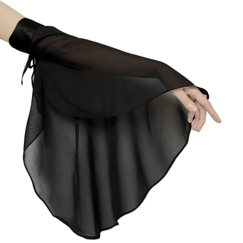 Chiffon Sleeves Arm Cover Long Pageant Gloves