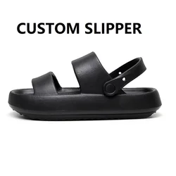 HOT Trends 2021 Custom Logo New Unisex Summer Sandals Men Flat Slides Shoes Women Slip On Eva Indoor Beach Ladies Slippers