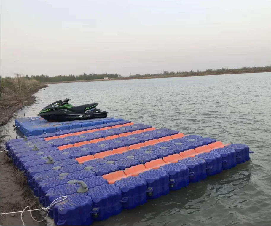 High Quality HDPE Fishing Floating Platform Jet Ski Floating Dock Modular Pontoon Plastic Dock Floats for sale