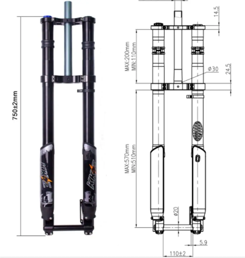 BLJ FF03303 fat bike fork mountain ebike fork front suspension bike box for air travel